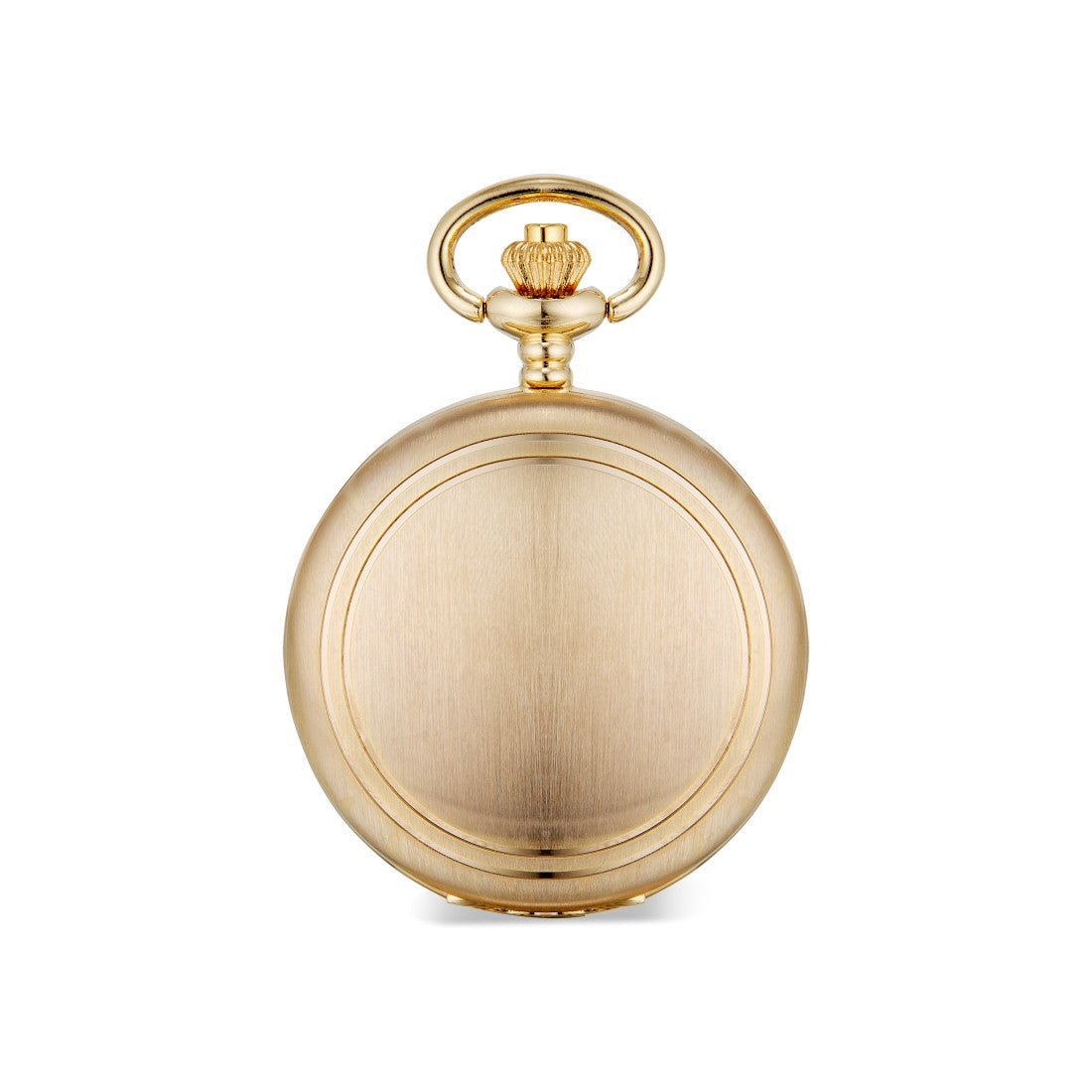 Brushed Goldtone Skeleton Pocket Watch with Engraving Plate