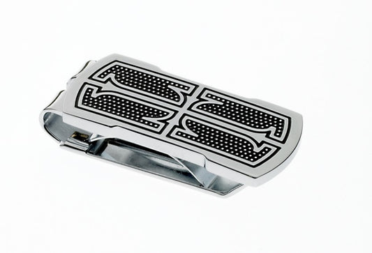 Silvertone Money Clip with Gothic Cross Center | Men’s Money Clip