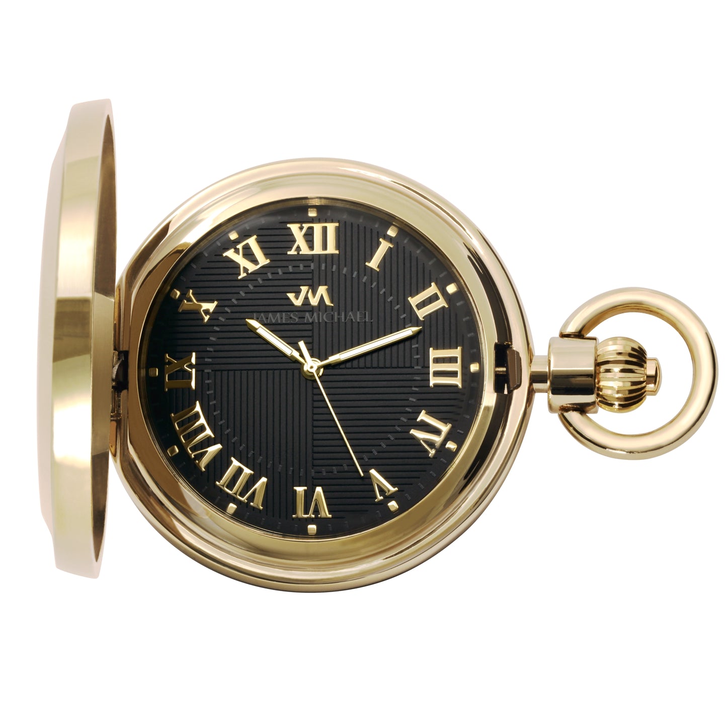 Pocket Watch – Satin Goldtone with Polished Bezel