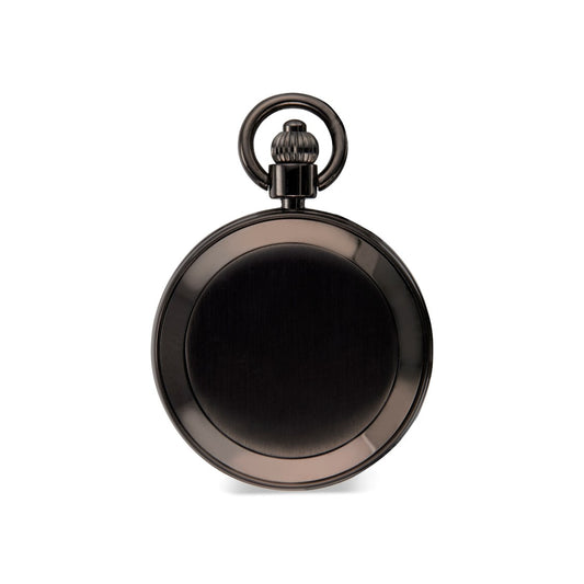 Satin Gunmetal Pocket Watch with Polished Bezel