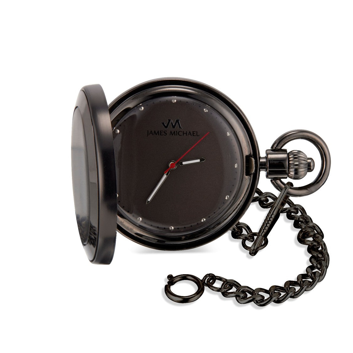 Satin Gunmetal Pocket Watch with Polished Bezel