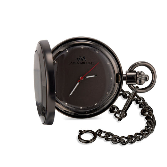 Satin Gunmetal Pocket Watch with Polished Bezel